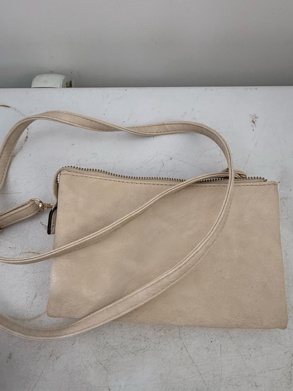 Beige Crossbody Clutch Bag - Neutral Everyday Style